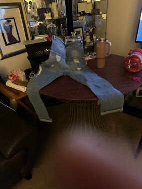 Light Wash Distressed Ripped Jeans